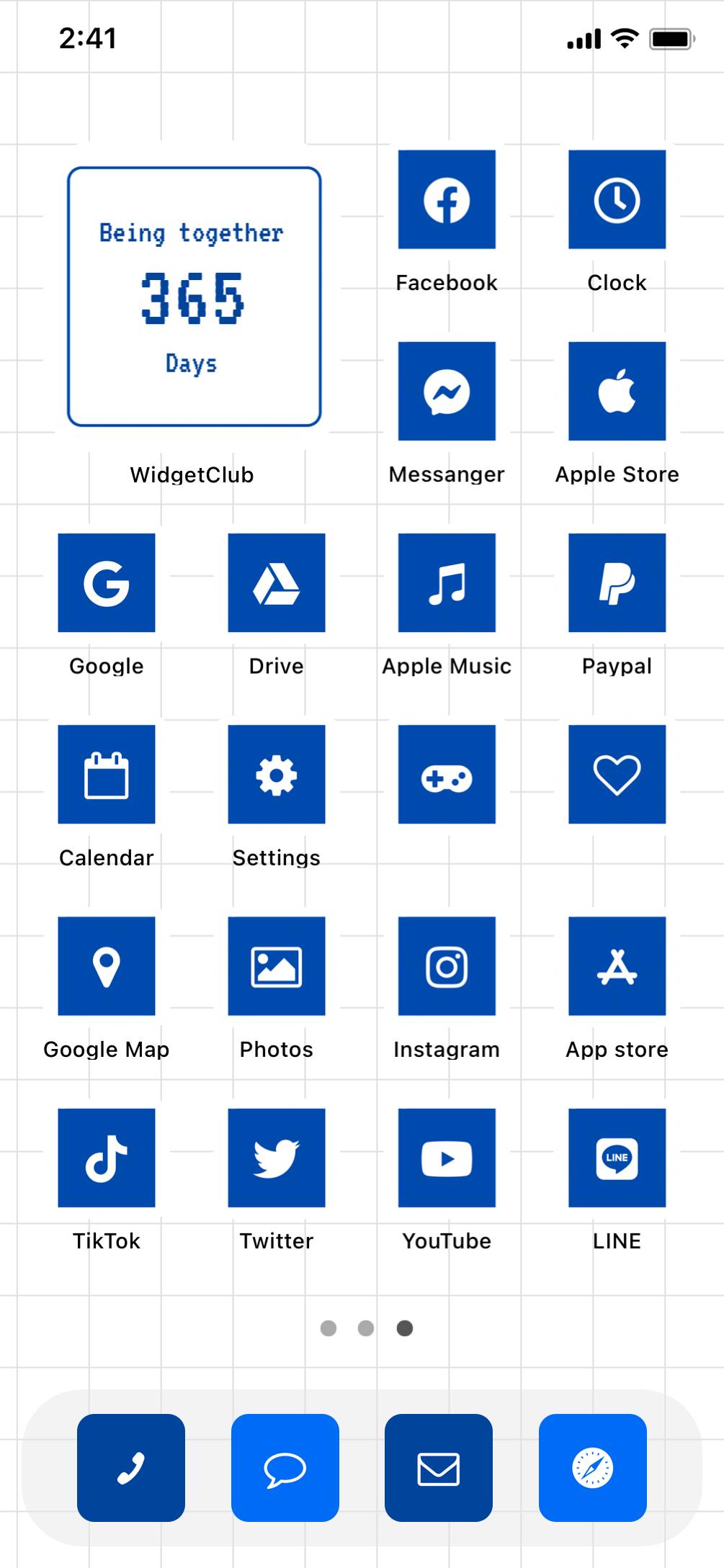 Blue simple home screen theme💙Home Screen ideas