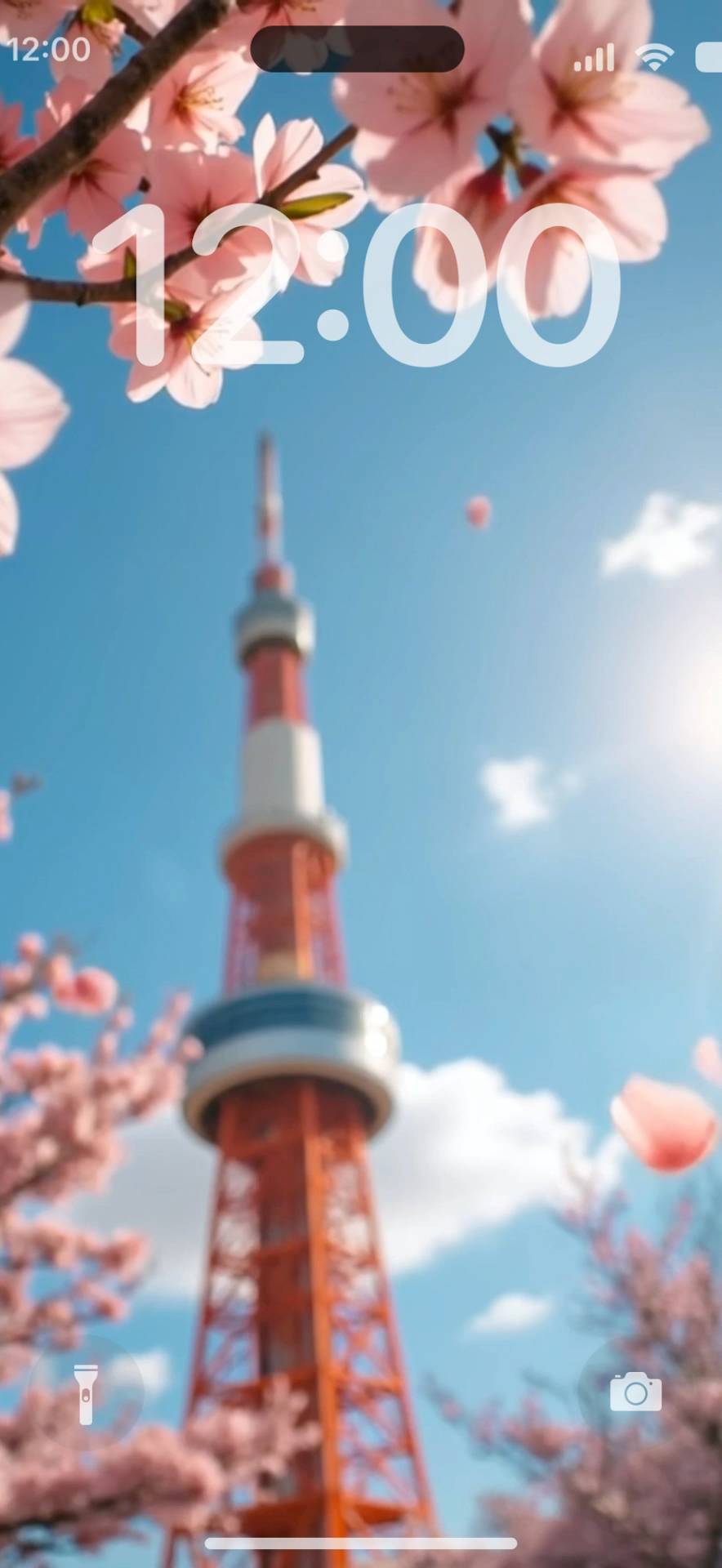 Sakura with tokyo tower Levande bakgrund[Iue0SMr2Nz2Ajh4xXNVu]