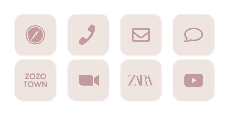 beige pink app iconsアプリアイコン