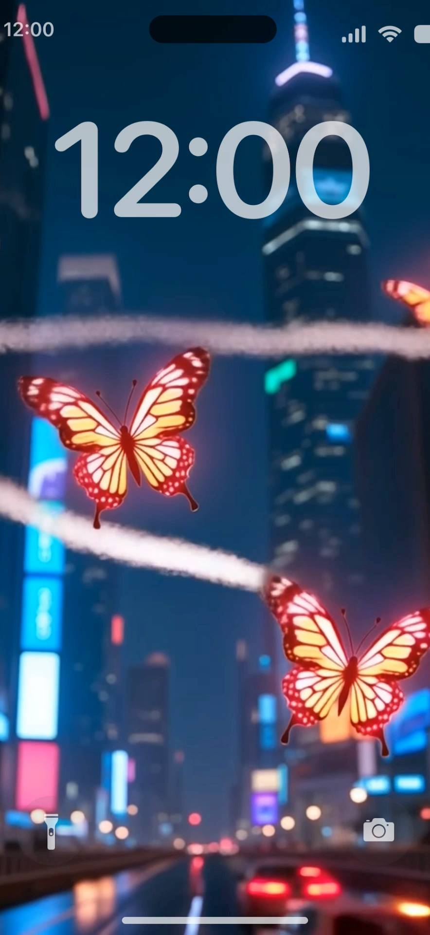 Butterflies in the neon city Żywa tapeta[obXYdz61bjYJ77O2vwwe]