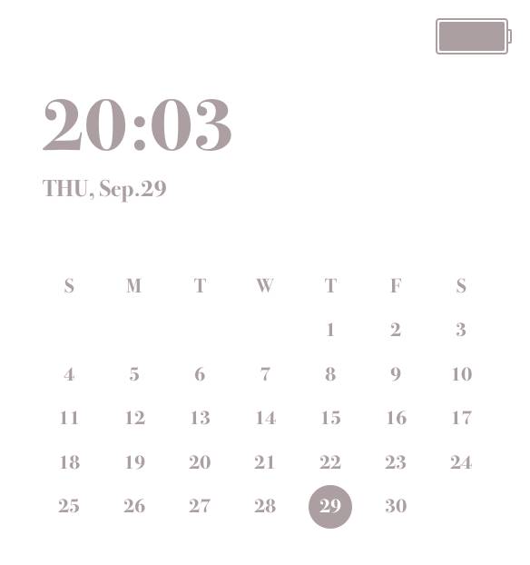 シンプル/茶色🟤 Calendario Ideas de widgets[amUqTATSDZsnrWjlbssc]
