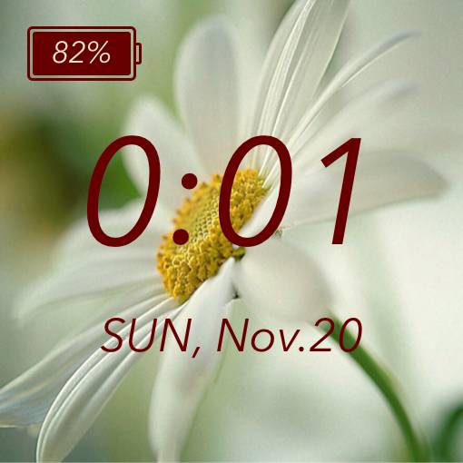 time_battery_flower時間ウィジェット[0ocVSWsI2pGGf2SGw3Su]