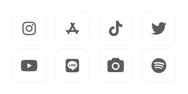 黒白 Pacchetto icone app[6KWdzz854pbAZZXUQdvA]