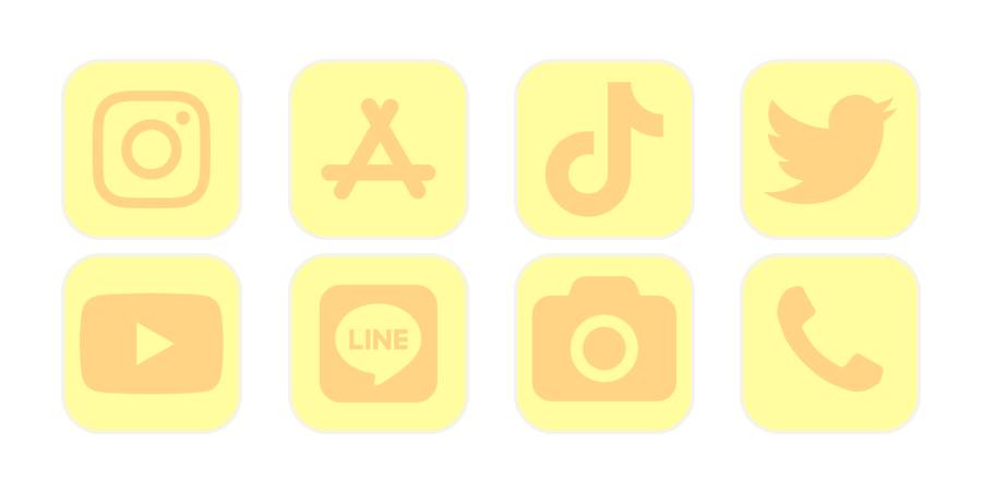 黄色オレンジ App Icon Pack
