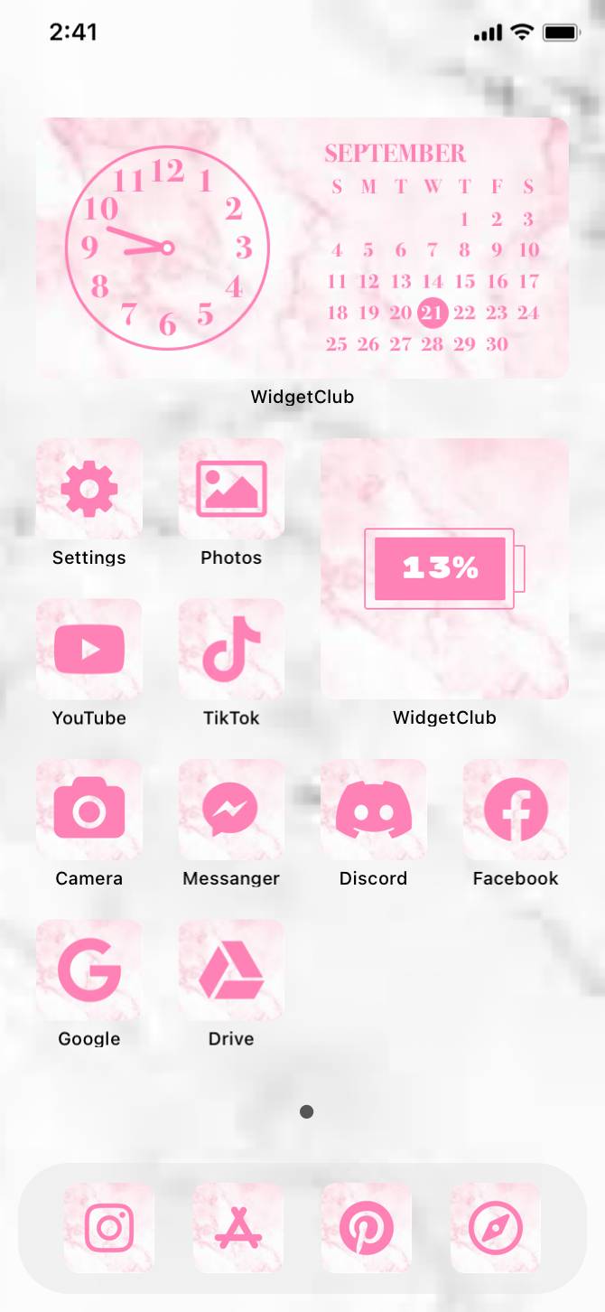 Pink and White Marble Home Screen主屏幕創意[qqhJHqotMjNgbxFrxgY4]
