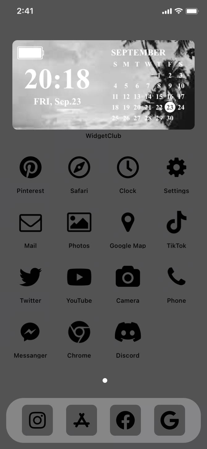 Gray Aesthetic Home Screen ホーム画面カスタマイズ[9VJ9jxUKyMbGME5ixW1d]