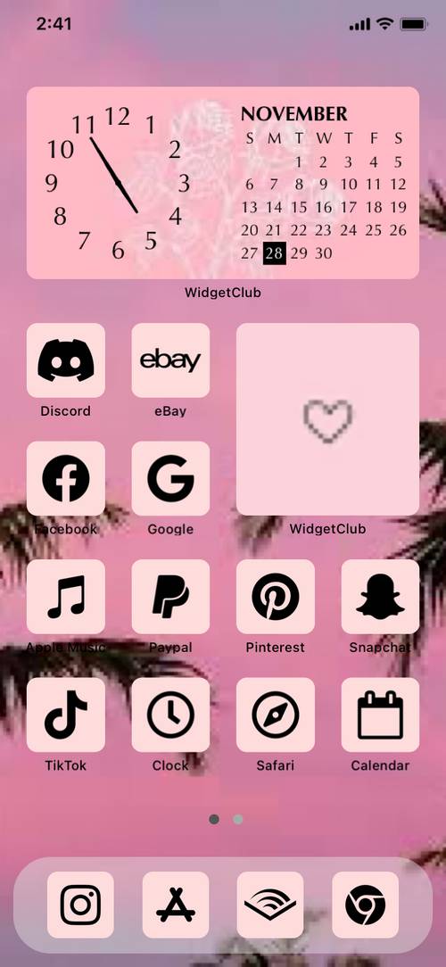 Pink Aesthetic Home Screenホーム画面カスタマイズ