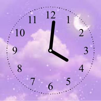 Purple Aesthetic Clock นาฬิกา แนวคิดวิดเจ็ต[tkSkacOExYpedLT89qUJ]
