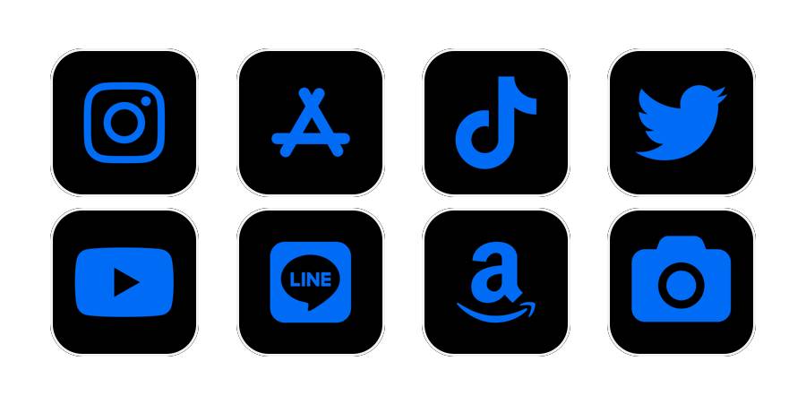 黒青 App Icon Pack[VE2ULGKchmLZKhhtIDZ0]