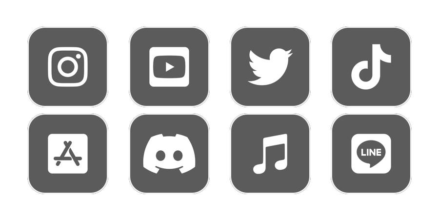 グレー App Icon Pack[MaNkWj5ETSSPGSFcWQdb]