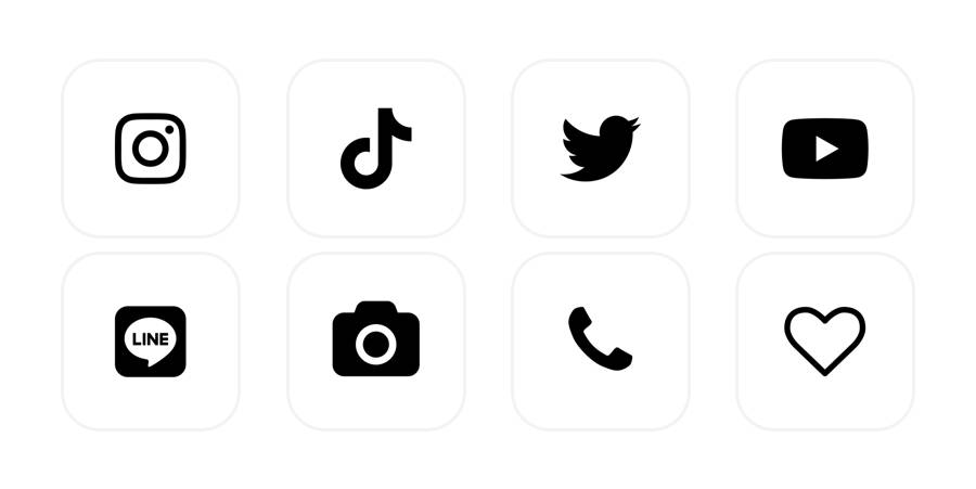 ブラックApp Icon Pack[FJ6AFAw98dDrTNw1cy7T]