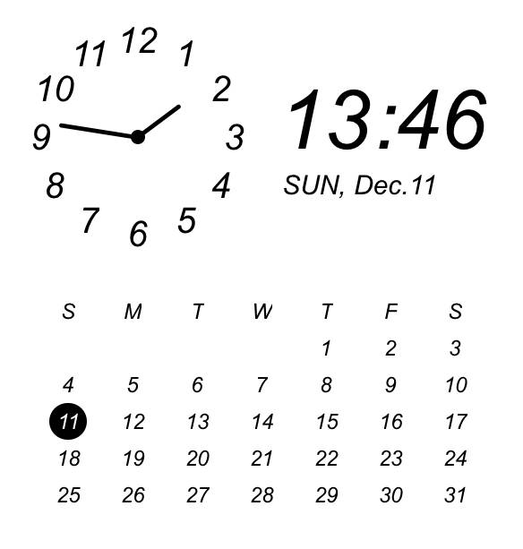 calendar ＆ time Zegar Pomysły na widżety[Wt51C009PWd2nGyaFjTV]