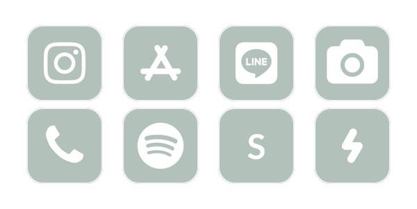 White♡Green App Icon Pack[fWYVzjGPJ4gG2ChKzHBI]
