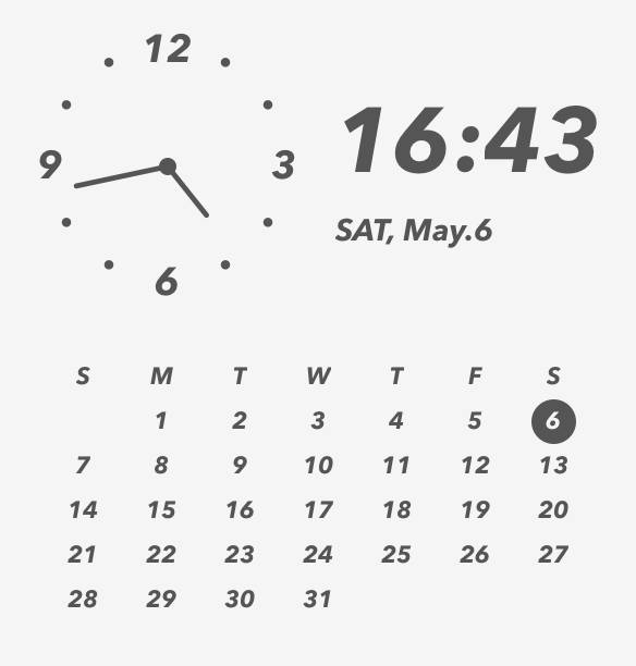 Gray cool widget時計ウィジェット[xeEqJMb1hskA8wZ22Ll0]