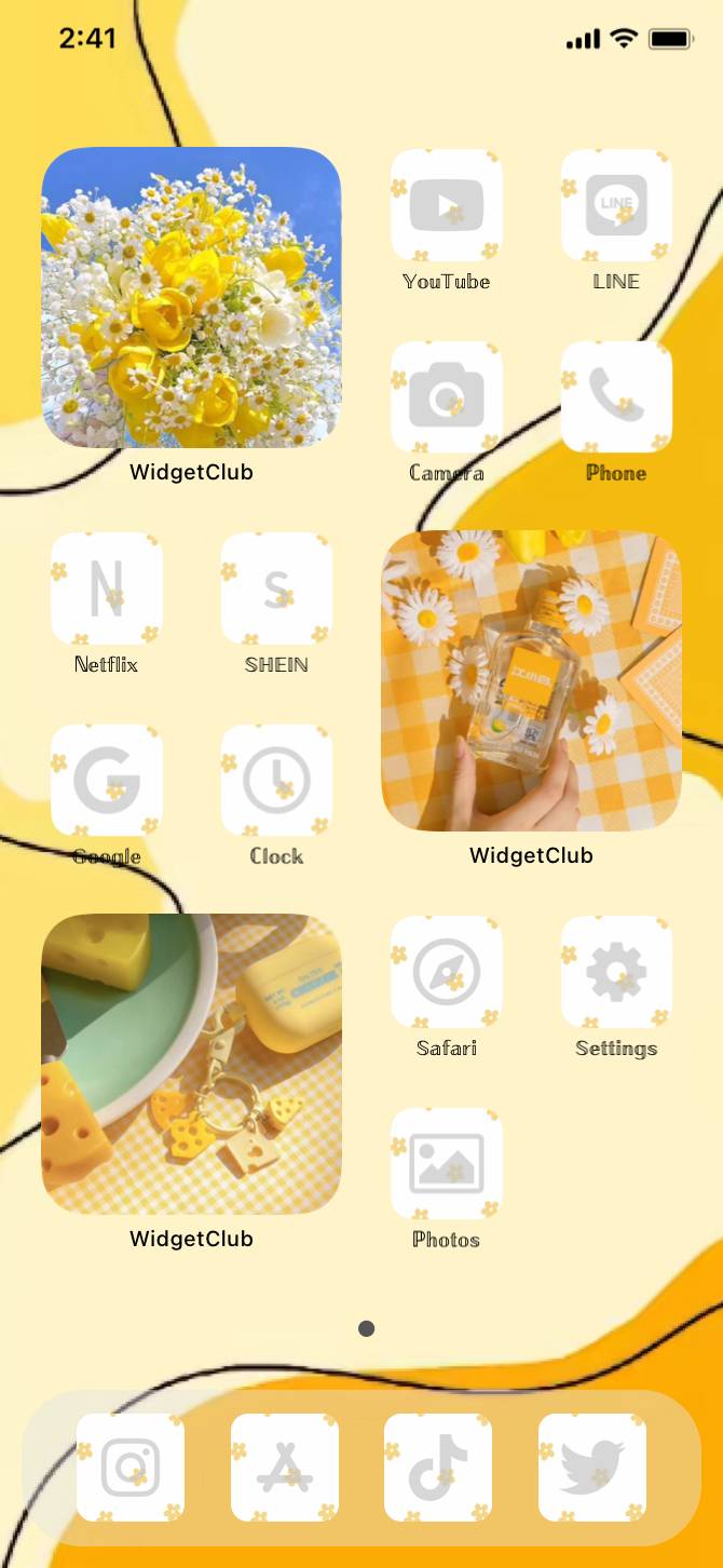 黄色で可愛いホーム画面Idées d'écran d'accueil[P5PpoN1QxSA5WWyE1EAX]