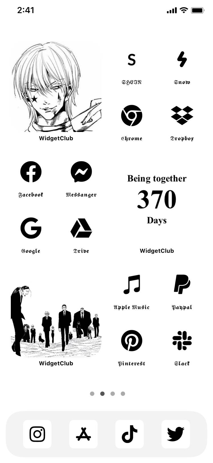 HUNTER × HUNTER　ハンターハンター　幻影旅団　白黒　モノクロ　クロロHome Screen ideas[BlKfoAf0hxpZrhyTlWCp]
