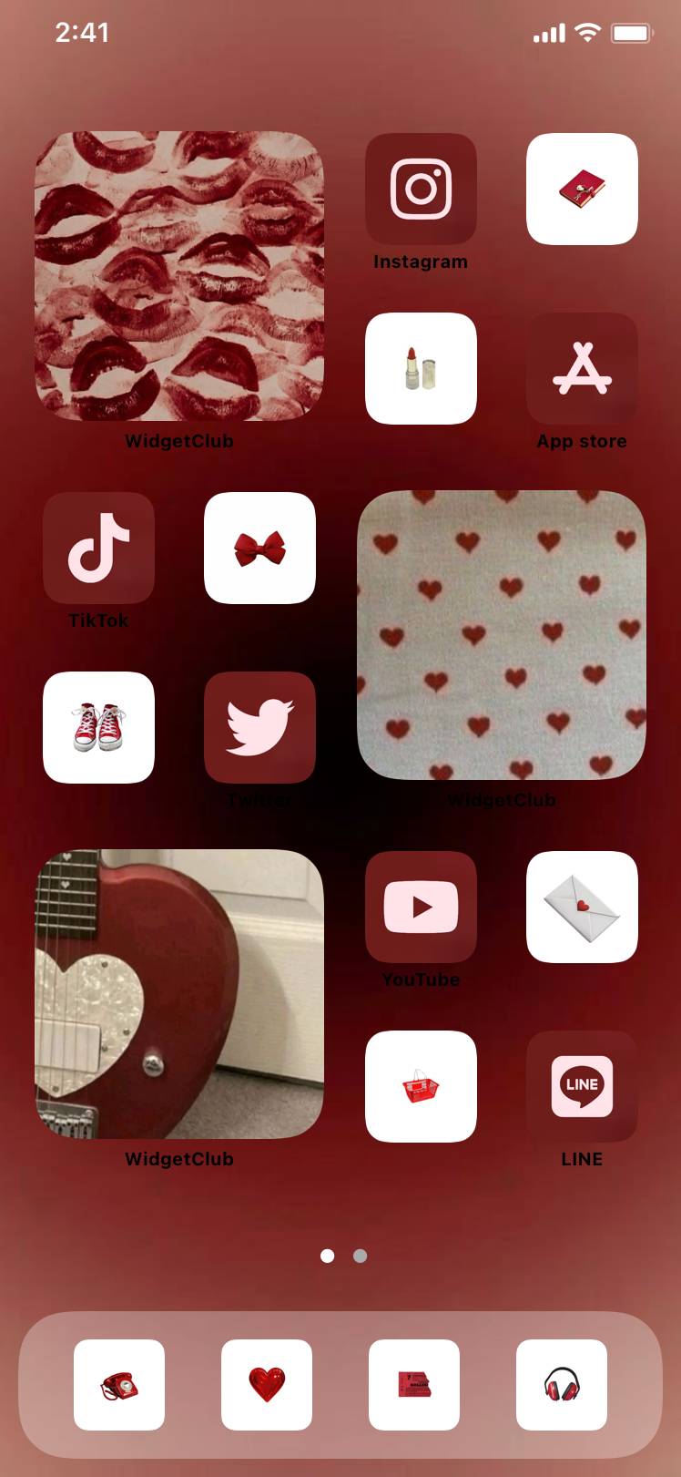 赤　白　シンプルHome Screen ideas[mcA3nAHofKBSqNsv6FjH]