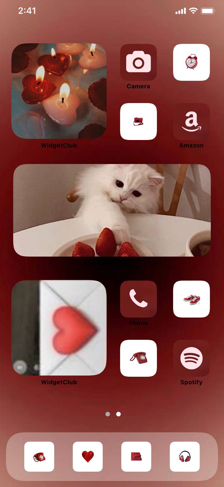 赤　白　シンプルHome Screen ideas[mcA3nAHofKBSqNsv6FjH]