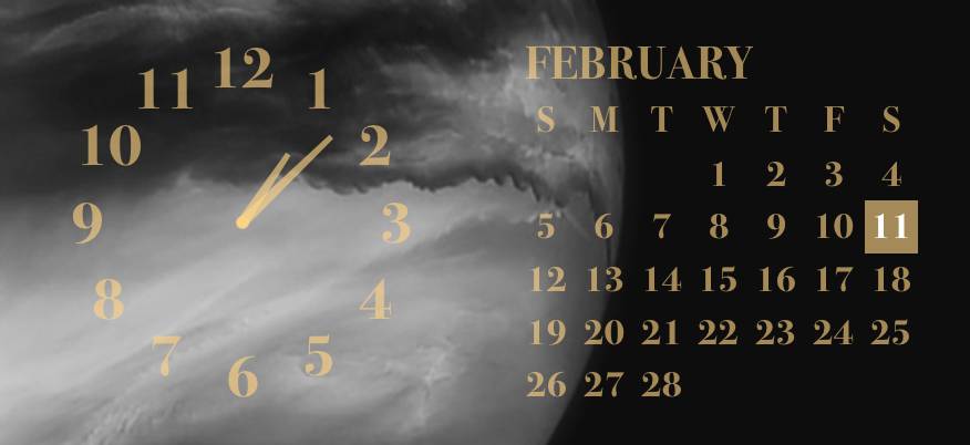 clock & calendar (moon ver. Hodiny Nápady na widgety[S3FkhcHqnDyJWCB6nJm5]
