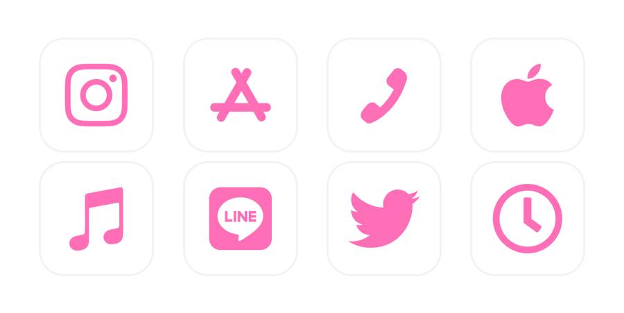 白ピンク Pacchetto icone app[IWQpdcAxK42mQ6rc2y21]
