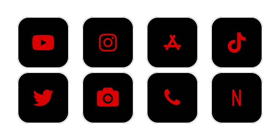Dark Red App Icon Pack