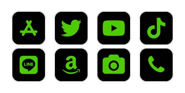 黒と緑App Icon Pack[RDK6U8iNaEL5lJYpY9rJ]