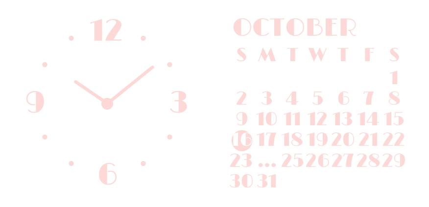 ピンク時計とカレンダー Horloge Idées de widgets[HqOrApndbkoo9oVuCwXo]