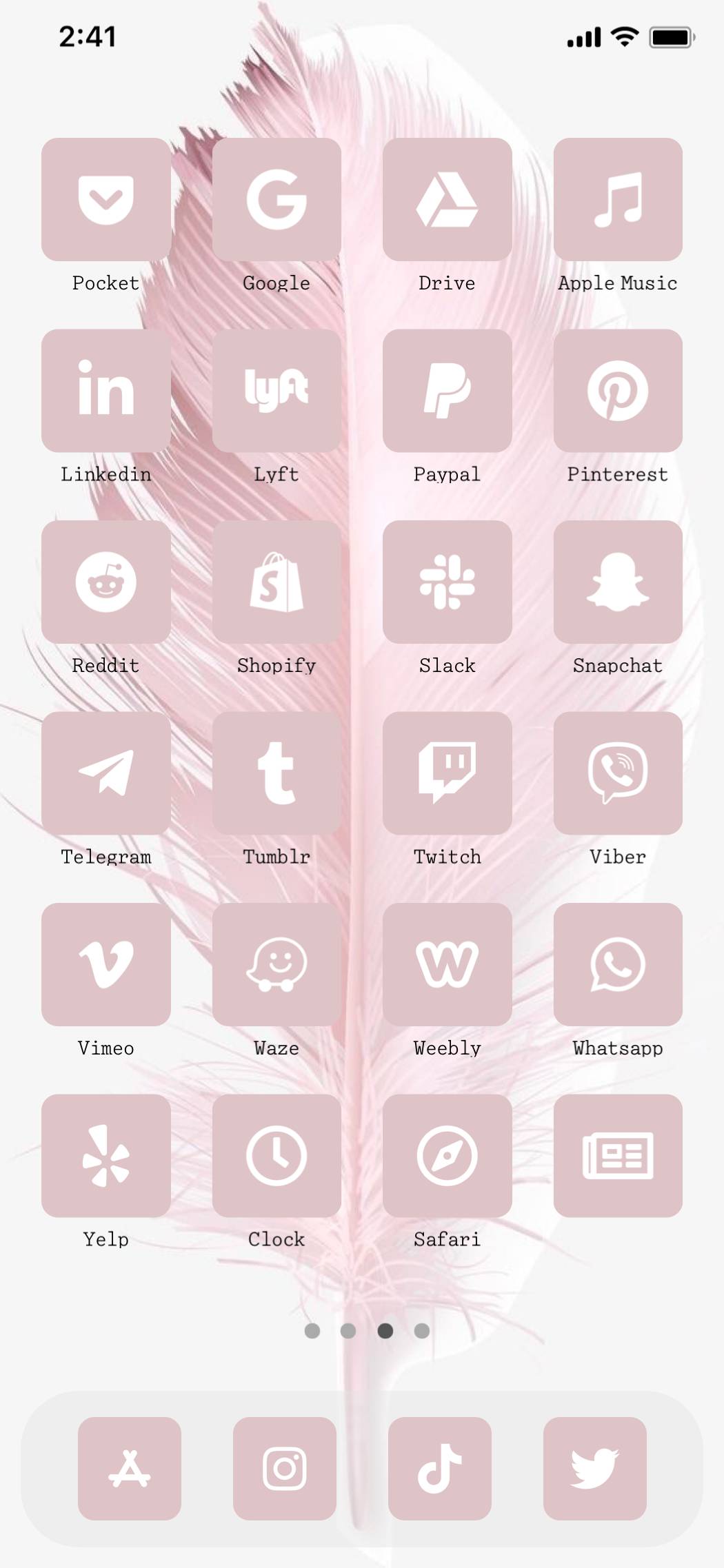 Pink icons and background ホーム画面カスタマイズ[uJr1JI0OGC34t7fkZyqJ]