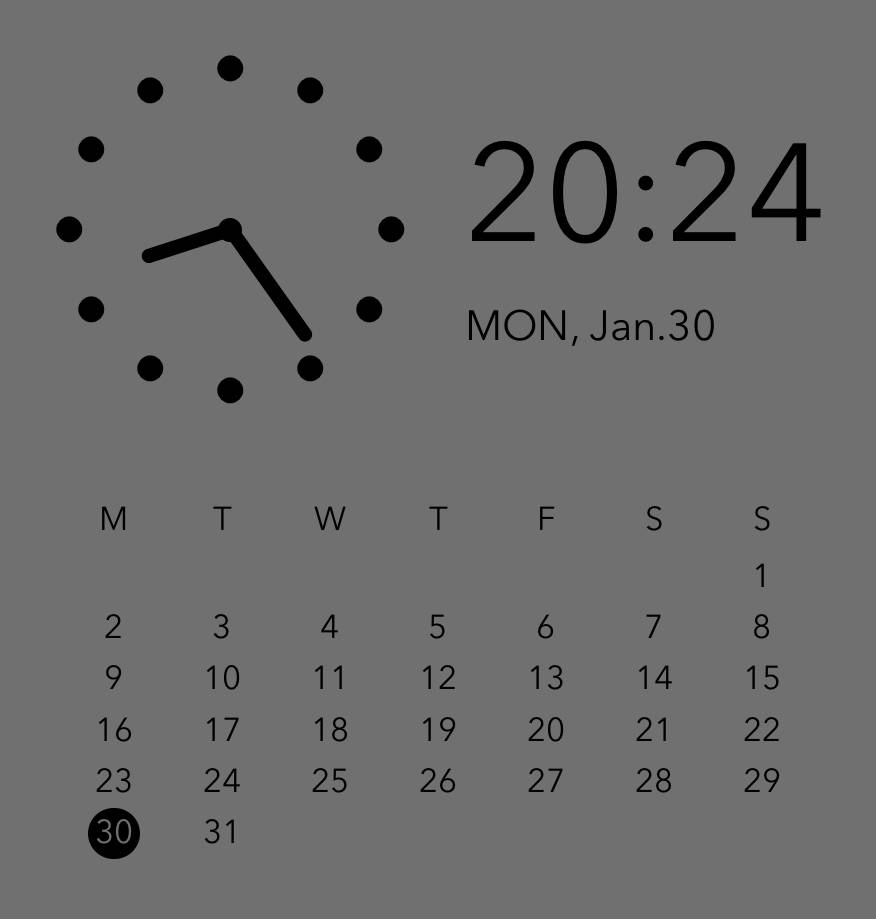 MonoGreyReloj Ideas de widgets[VbDzOh4SKRtw2le6gI8A]