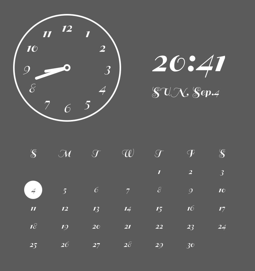 モノクロ Clock Widget ideas[b4EjmmMVwh12ll9sIL52]