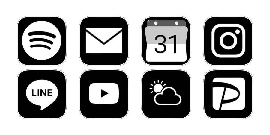 白黒App Icon Pack[qRJjw6hQjSLFu0wNzeNr]