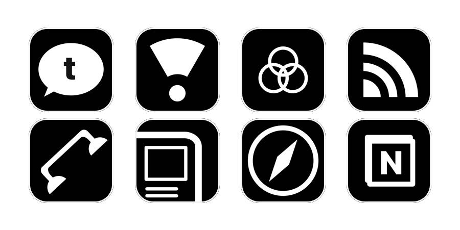simple black Пакет с икони на приложения[fIFYcC0NicZbQzNUq0UA]