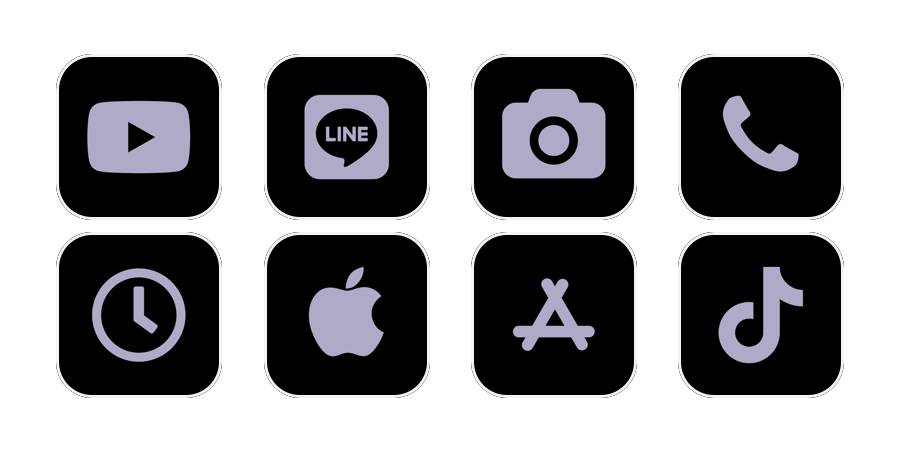 紫シンプル App Icon Pack[QFPnAlyGnCO3Oenv85ah]