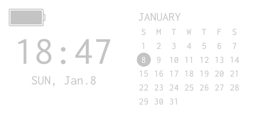 時計・カレンダー・充電残量カレンダーウィジェット[L3sycgiL9lwzr2Wdi8Qb]