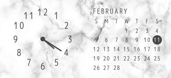 時計とカレンダー（大理石） Horloge Idées de widgets[KiICULcsrwzwhq0tZcey]