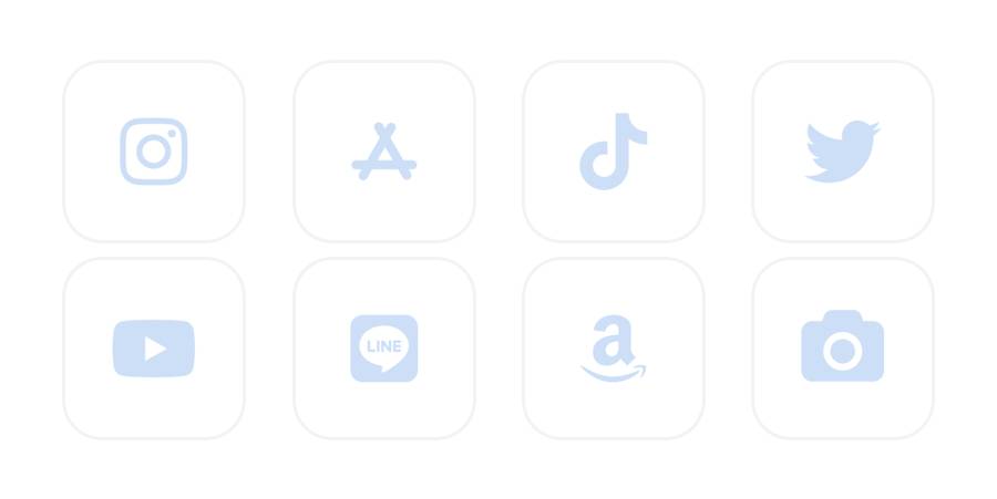 水色と白のアイコン App Icon Pack[ZONpQ3QzRDddQDofxp76]