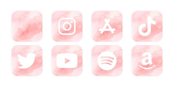 Pink Aquarell aesthetic Pack d'icônes d'application[VaN467eUzMiepf3l38cX]