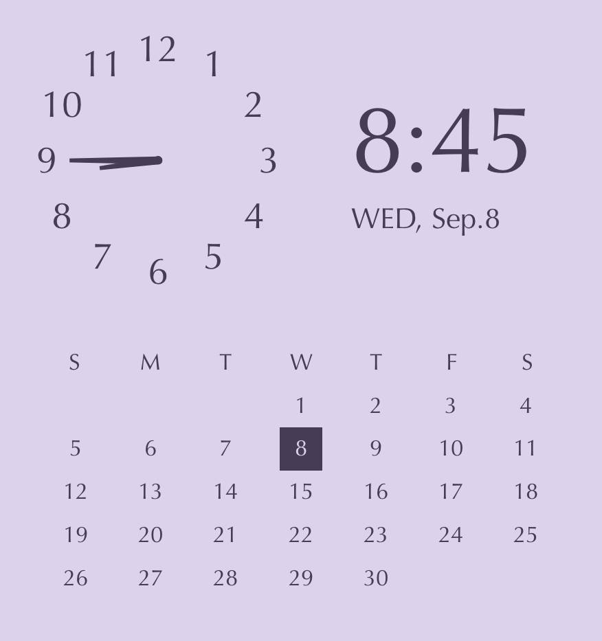 Purple pastel widget นาฬิกา แนวคิดวิดเจ็ต[OVhoUvbB7qxJf45lRD4x]
