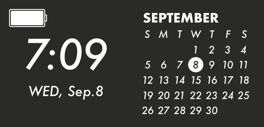 Cool black widget Kalendarz Pomysły na widżety[Zir26SQeN17R7TZPykPM]