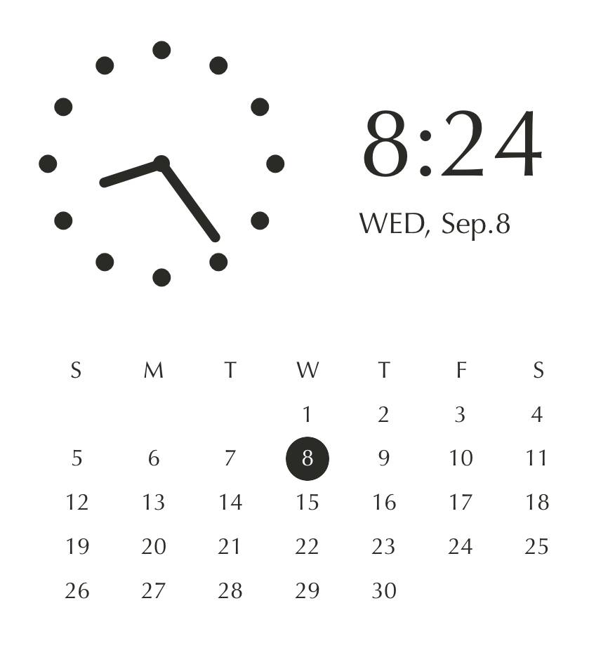 Smart white & black widget Reloj Ideas de widgets[yC3voVPjkUqBskf6QNcL]