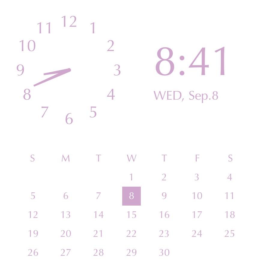 Purple pink elegant widget 시계 위젯 아이디어[Ks4n4MIjiFrb0pm3e61k]