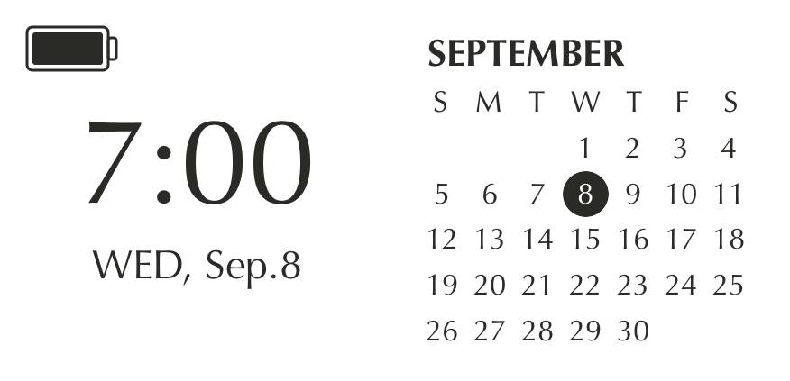 Smart white & black widget Календар Ідеї для віджетів[tbIAyt0GvqDazmOf00Pp]