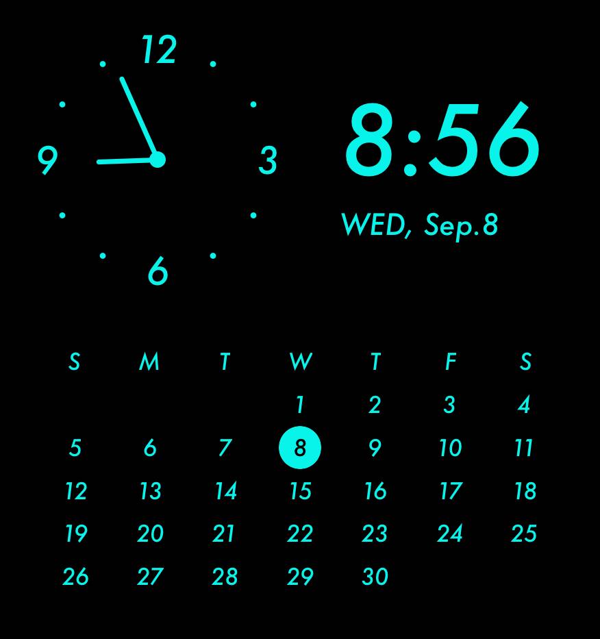 Blue neon widget Horloge Idées de widgets[IyiHW5TPHoaxETQbabb8]