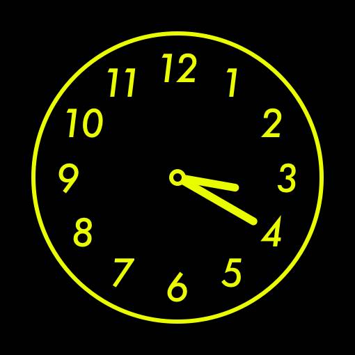 Yellow neon widget Годинник Ідеї для віджетів[k2J7lYB5AQu32jdPZXmM]
