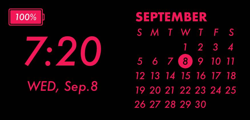 Pink neon widget Календар Идеи за джаджи[oT3uhoQh7QuslZal3Imd]