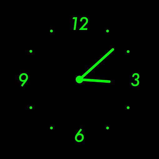 Green neon widget時計ウィジェット[cSoKY1v01YENE9jjzQqt]