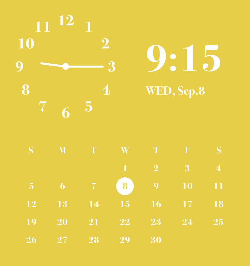 Autumn yellow widget ساعة أفكار القطعة[dxkCnsd8KbApsB96VP5K]