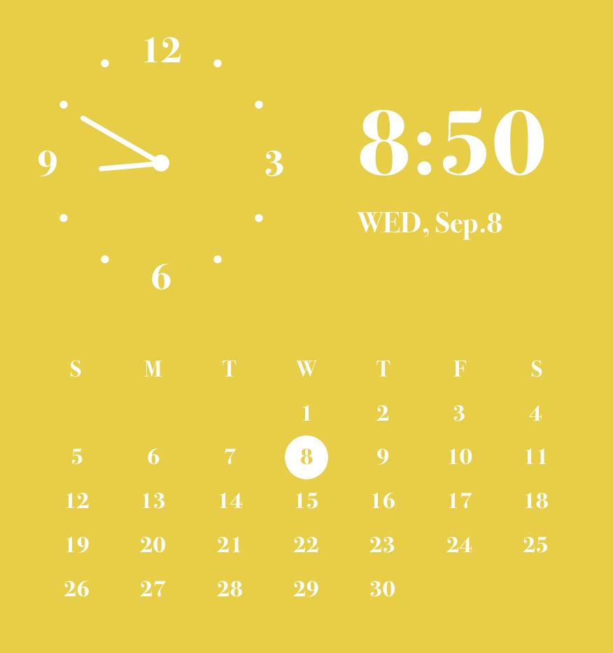 Autumn yellow widget នាឡិកា គំនិតធាតុក្រាហ្វិក[VMys9fAt8mss9NaDmPwL]