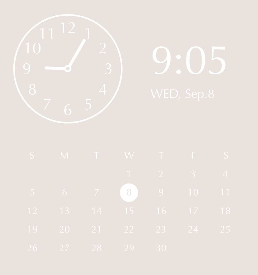 Soft beige simple widgets นาฬิกา แนวคิดวิดเจ็ต[IPJp9sZNyN1OKbGtBtCt]