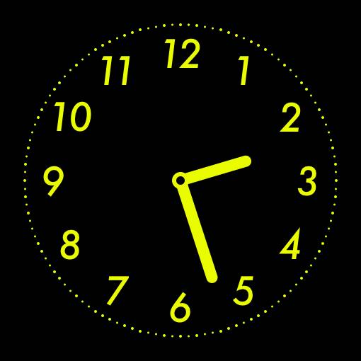 Yellow neon widget Horloge Idées de widgets[GscjkDmd9cQQhj0MPSx3]